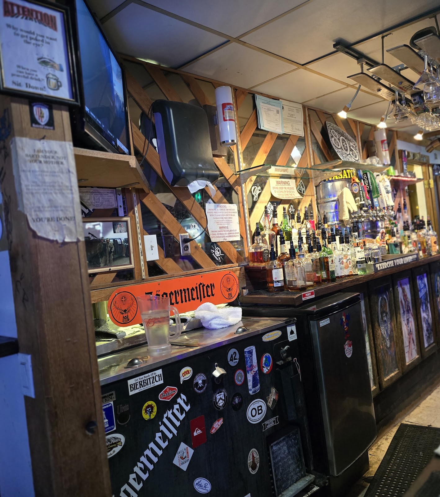 Bottles behind the bar