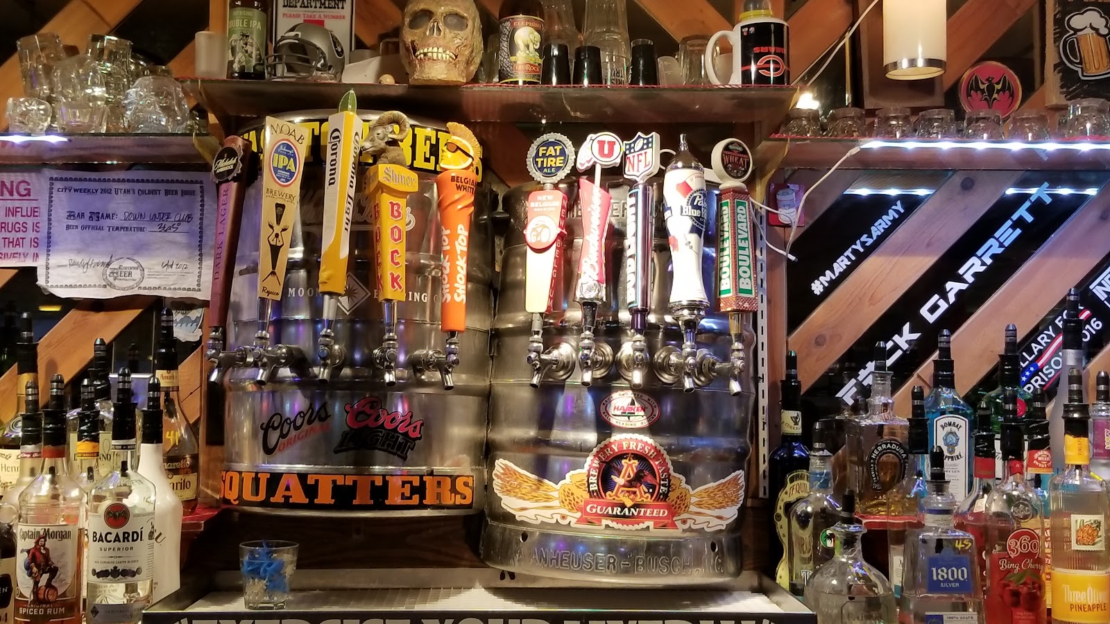 The tap wall at Down Under