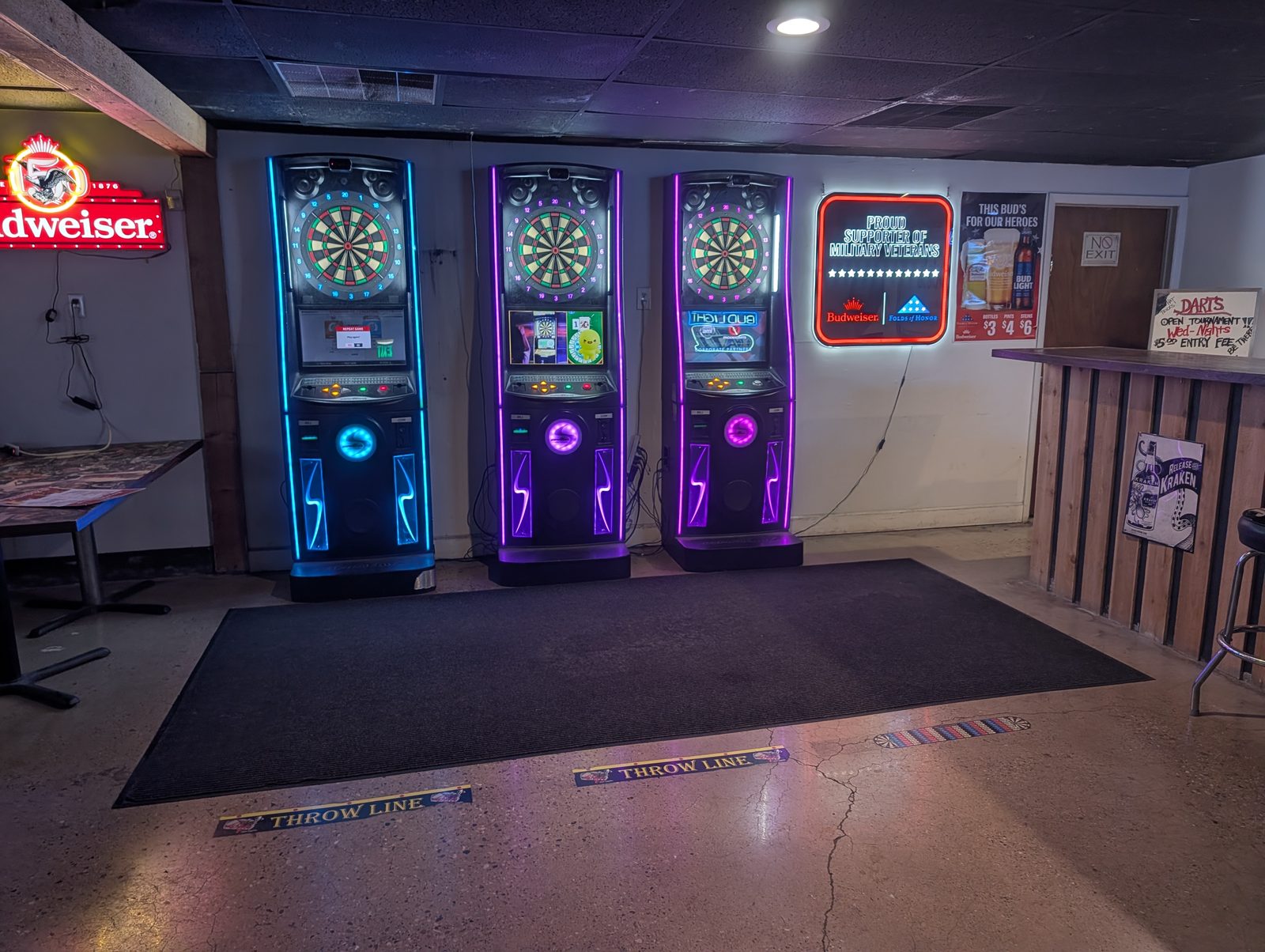 Electronic dartboards at Down Under