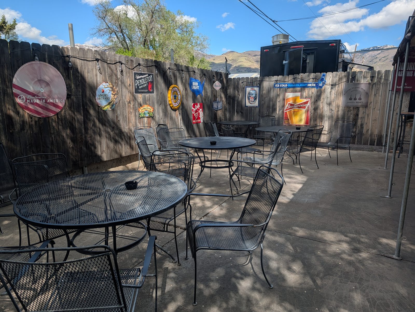 Heated outdoor patio at Down Under