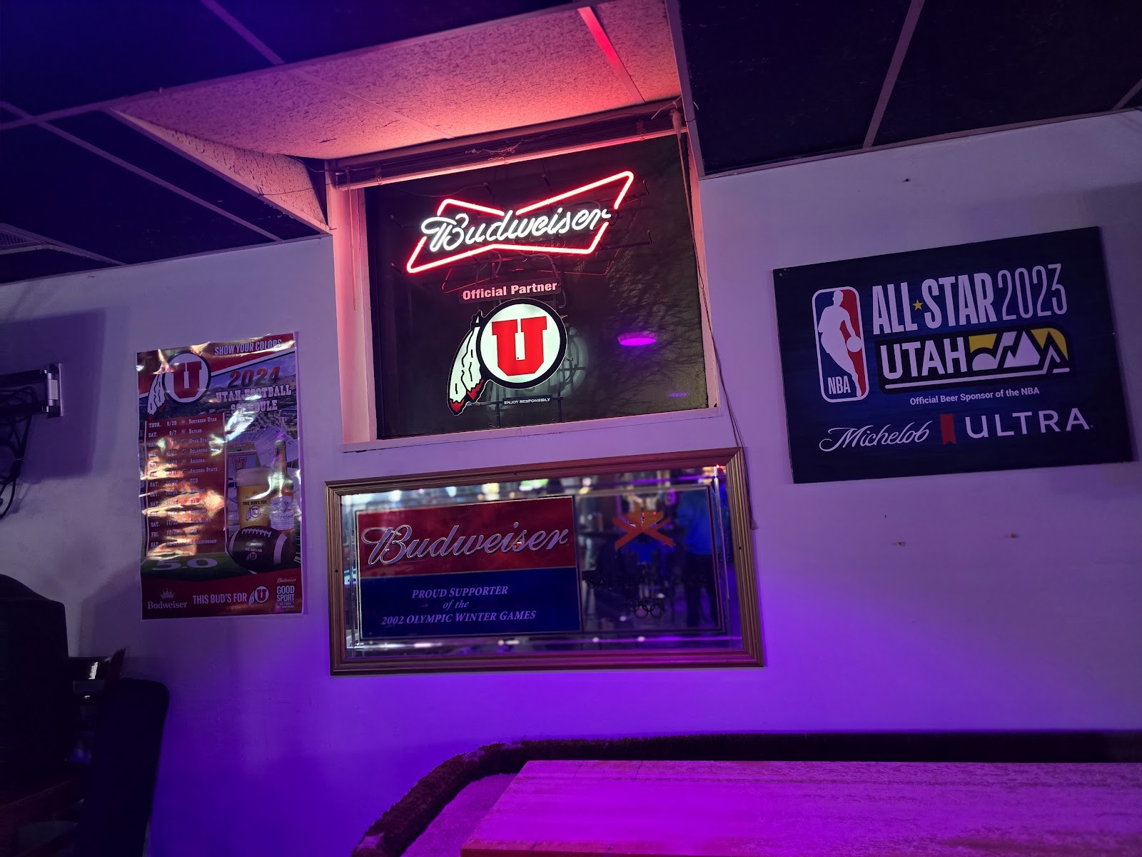 Budweiser neon and NBA All-Star 2023 banner
